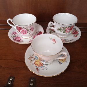 Queen Anne floral pattern cup and saucer